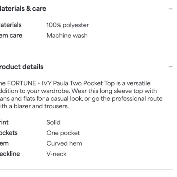 FORTUNE + IVY Paula Button Down Off-White Shirt (Stitch Fix) - Picture 8 of 8